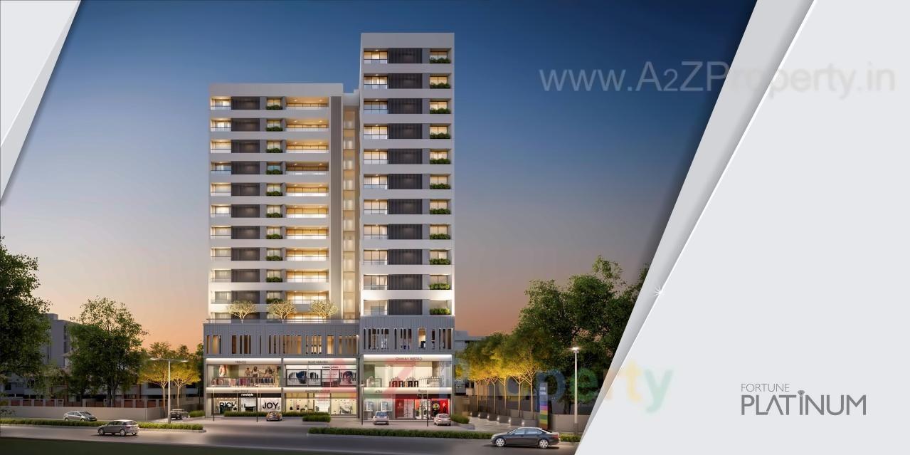 3D Elevation of real estate project Fortune Platinum located at Vadodara, Vadodara, Gujarat