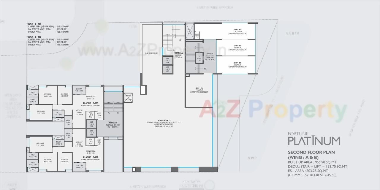 Layout of real estate project Fortune Platinum located at Vadodara, Vadodara, Gujarat