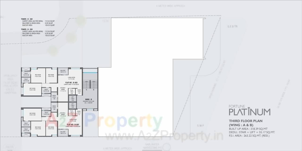 Layout of real estate project Fortune Platinum located at Vadodara, Vadodara, Gujarat