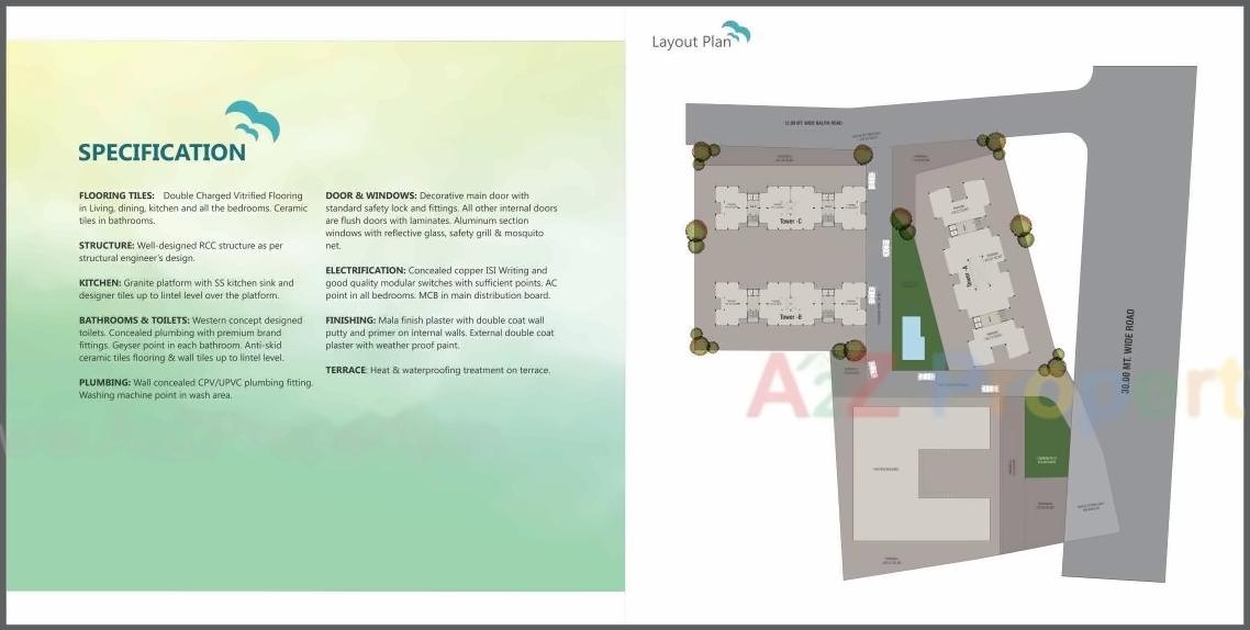 Layout of real estate project Fortune Skyline located at Kalali, Vadodara, Gujarat