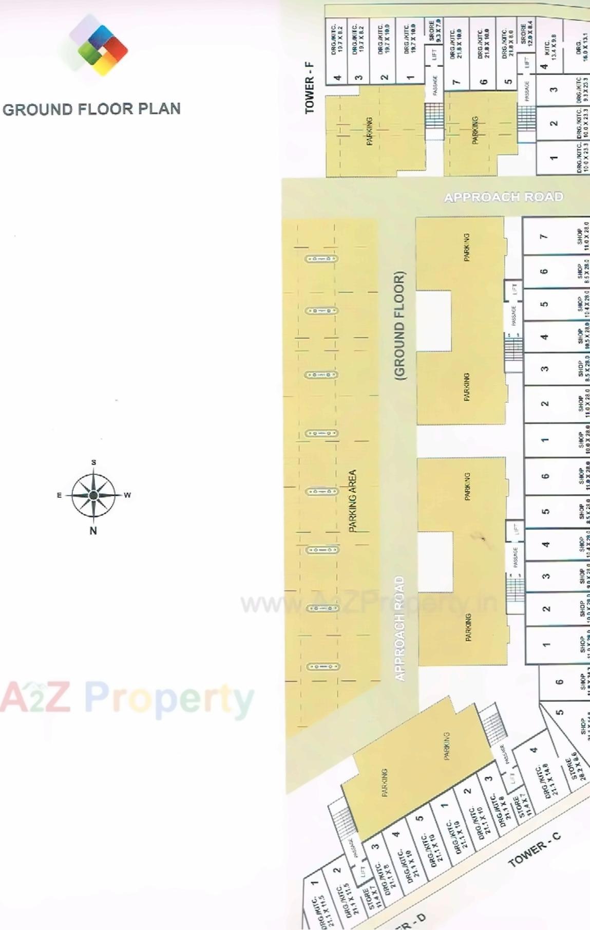 Layout of real estate project Four Square located at Vadsar, Vadodara, Gujarat