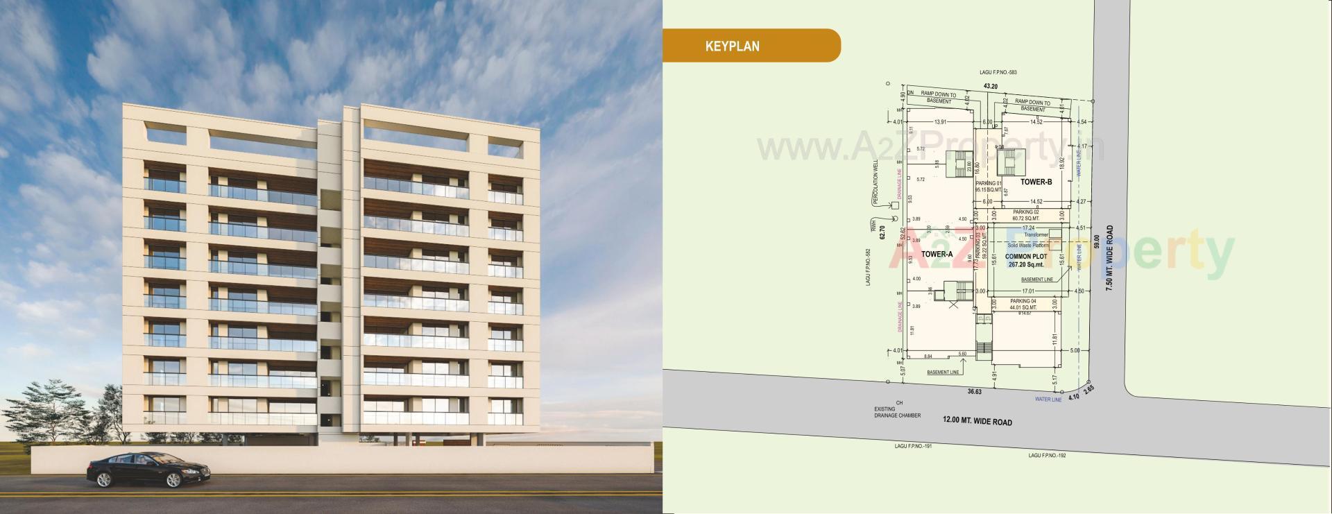 Layout of real estate project Fuldwar Residency located at Subhanpura, Vadodara, Gujarat
