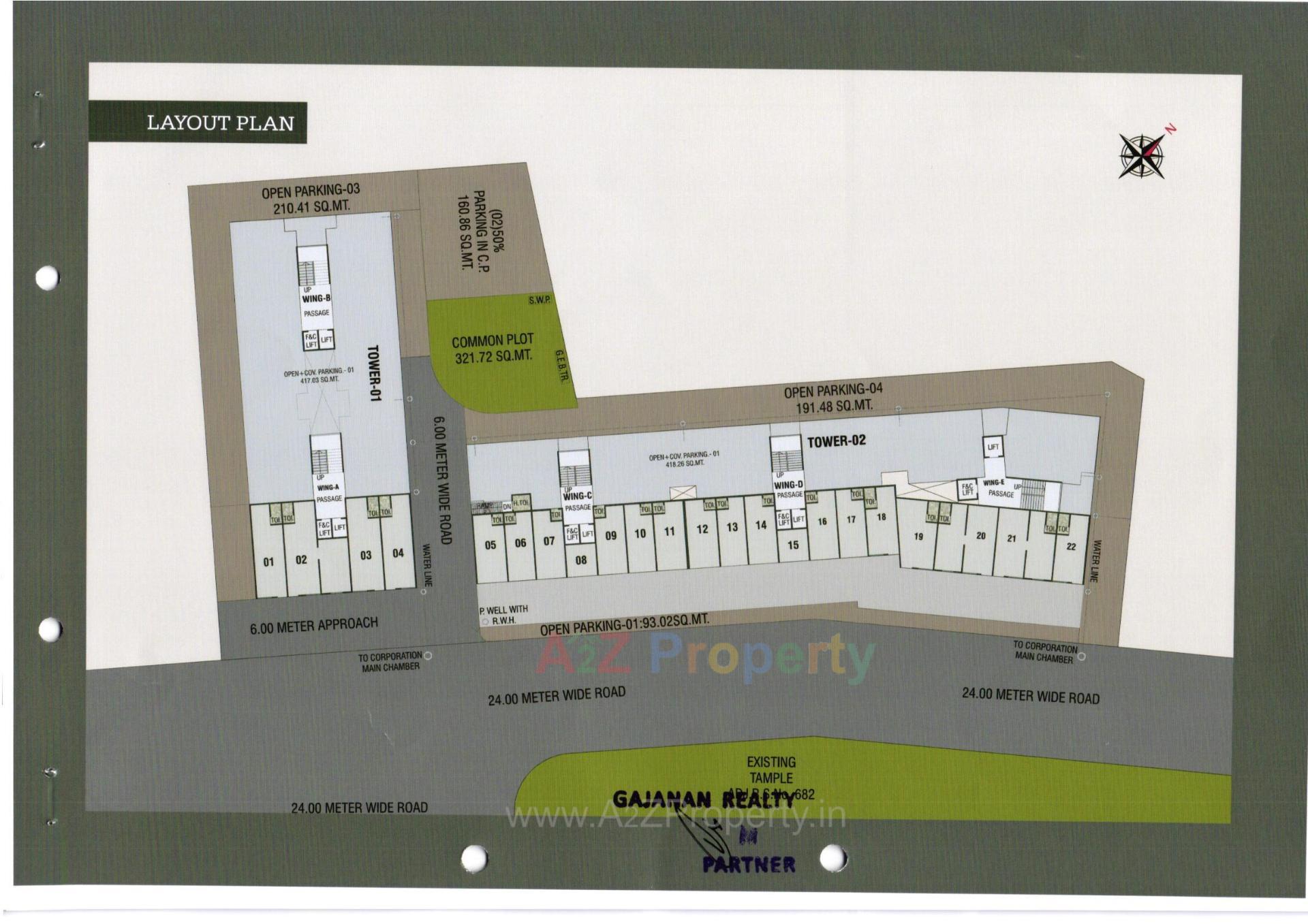 Layout of real estate project Gajanan Exotica located at Tarsali, Vadodara, Gujarat