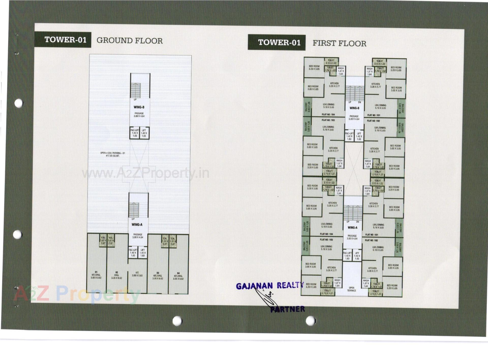 Layout of real estate project Gajanan Exotica located at Tarsali, Vadodara, Gujarat