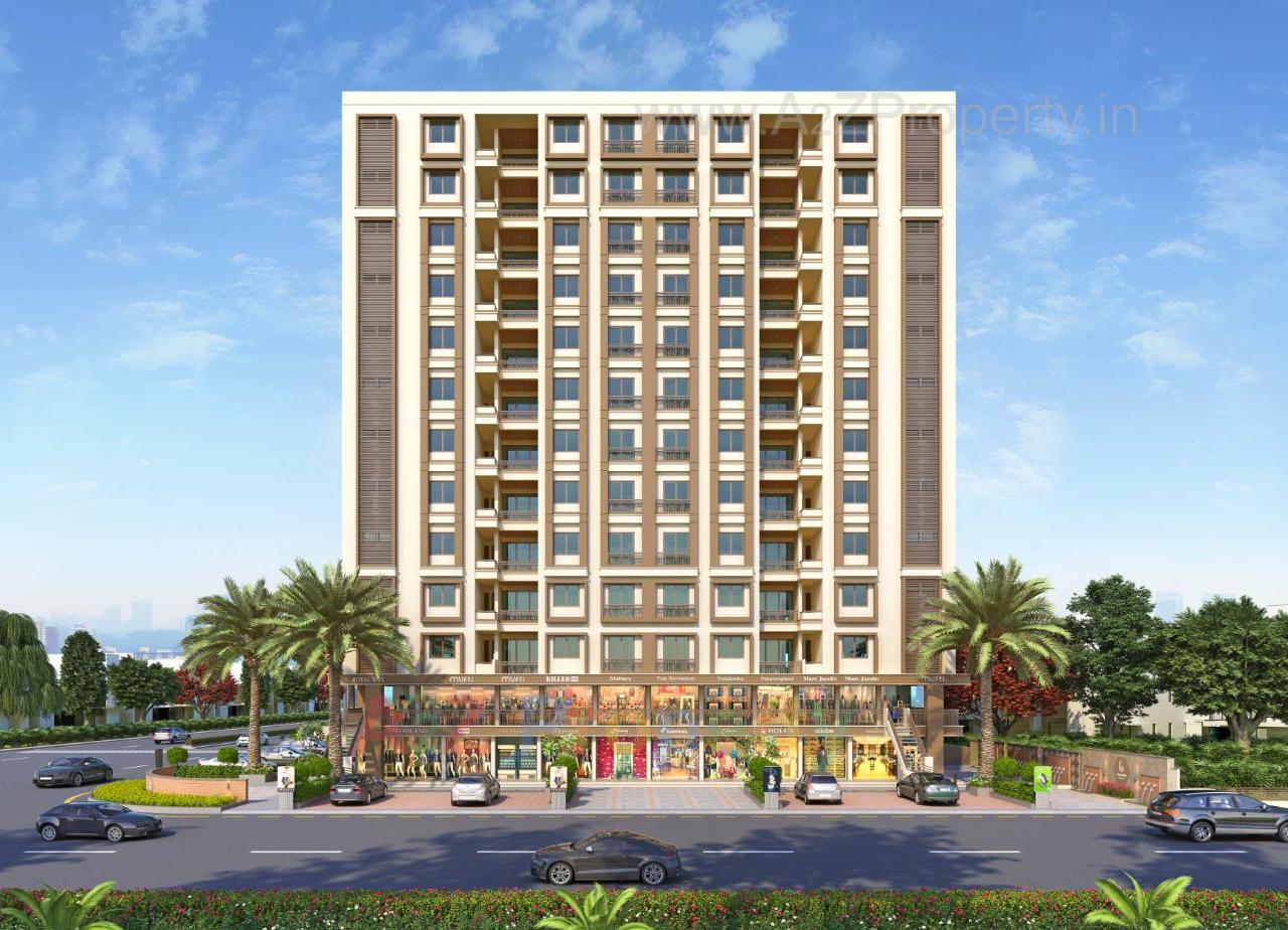 3D Elevation of real estate project Gajanan Heights located at Manjalpur, Vadodara, Gujarat