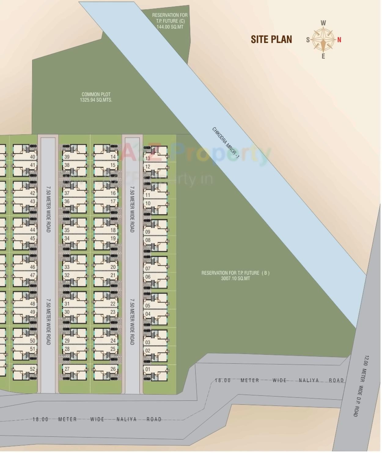 Layout of real estate project Gajanan Upvan located at Chikhodra, Vadodara, Gujarat