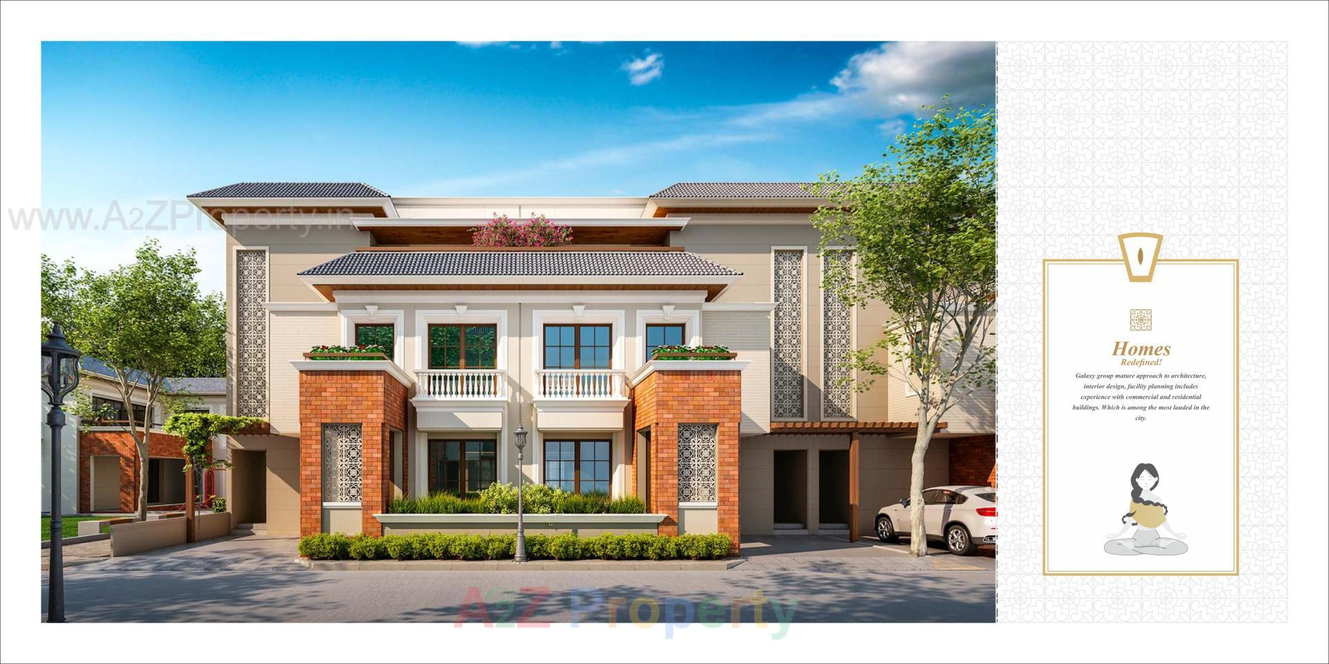 3D Elevation of real estate project Galaxy Villas located at Chhani, Vadodara, Gujarat