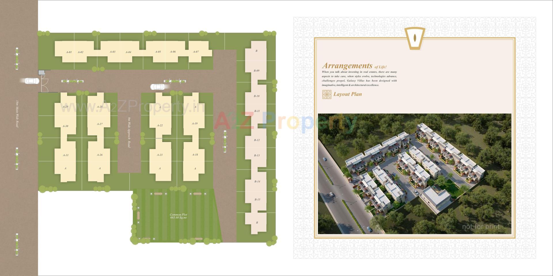 Layout of real estate project Galaxy Villas located at Chhani, Vadodara, Gujarat