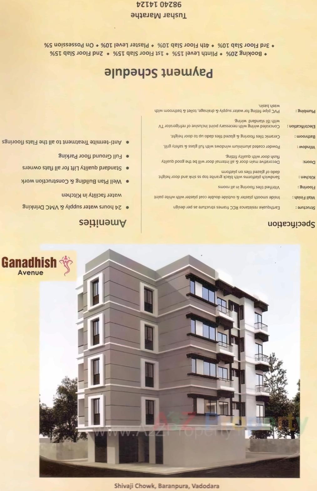3D Elevation of real estate project Ganadhish Avenue located at Kasba, Vadodara, Gujarat