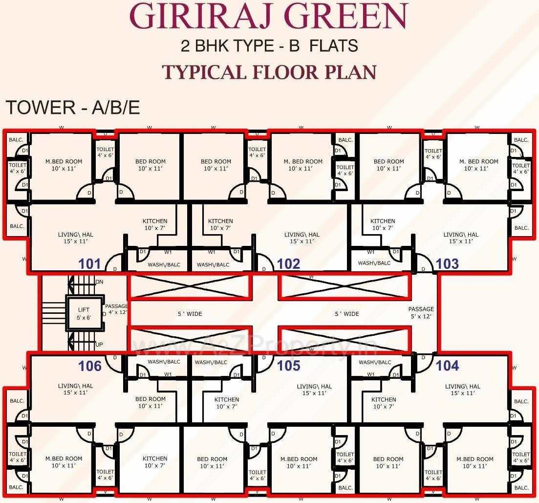 Layout of real estate project Giriraj Green located at Bajwa, Vadodara, Gujarat