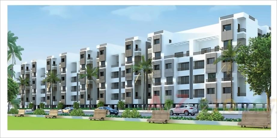 3D Elevation of real estate project Giriraj Greens located at Sayajipura, Vadodara, Gujarat
