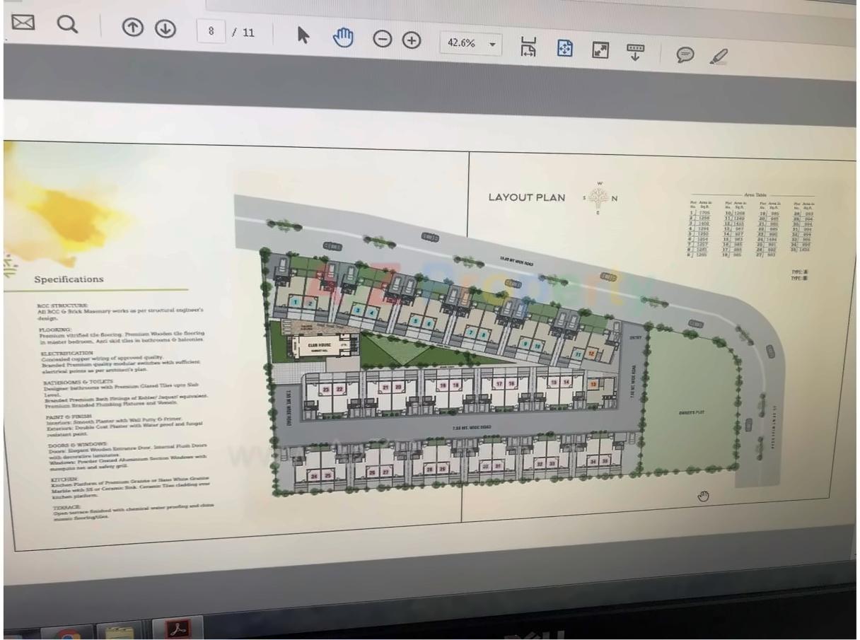 Layout of real estate project Glade Mercury located at Harni, Vadodara, Gujarat