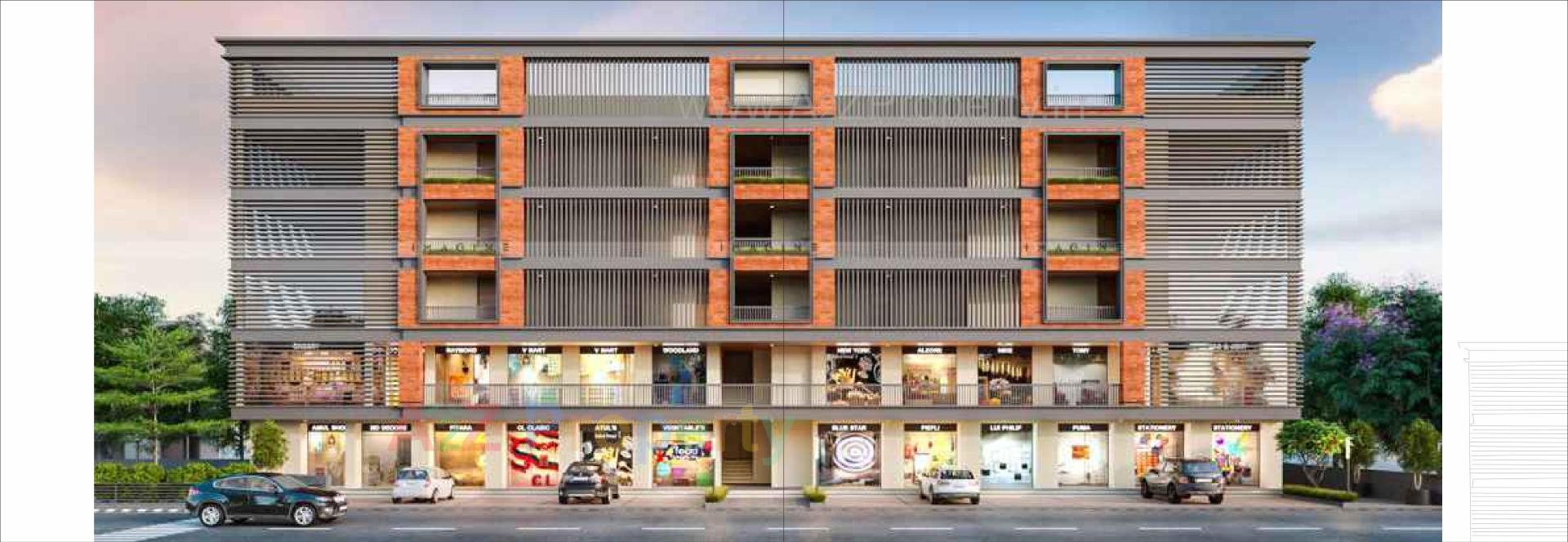 3D Elevation of real estate project Gokulesh located at Bhayli, Vadodara, Gujarat