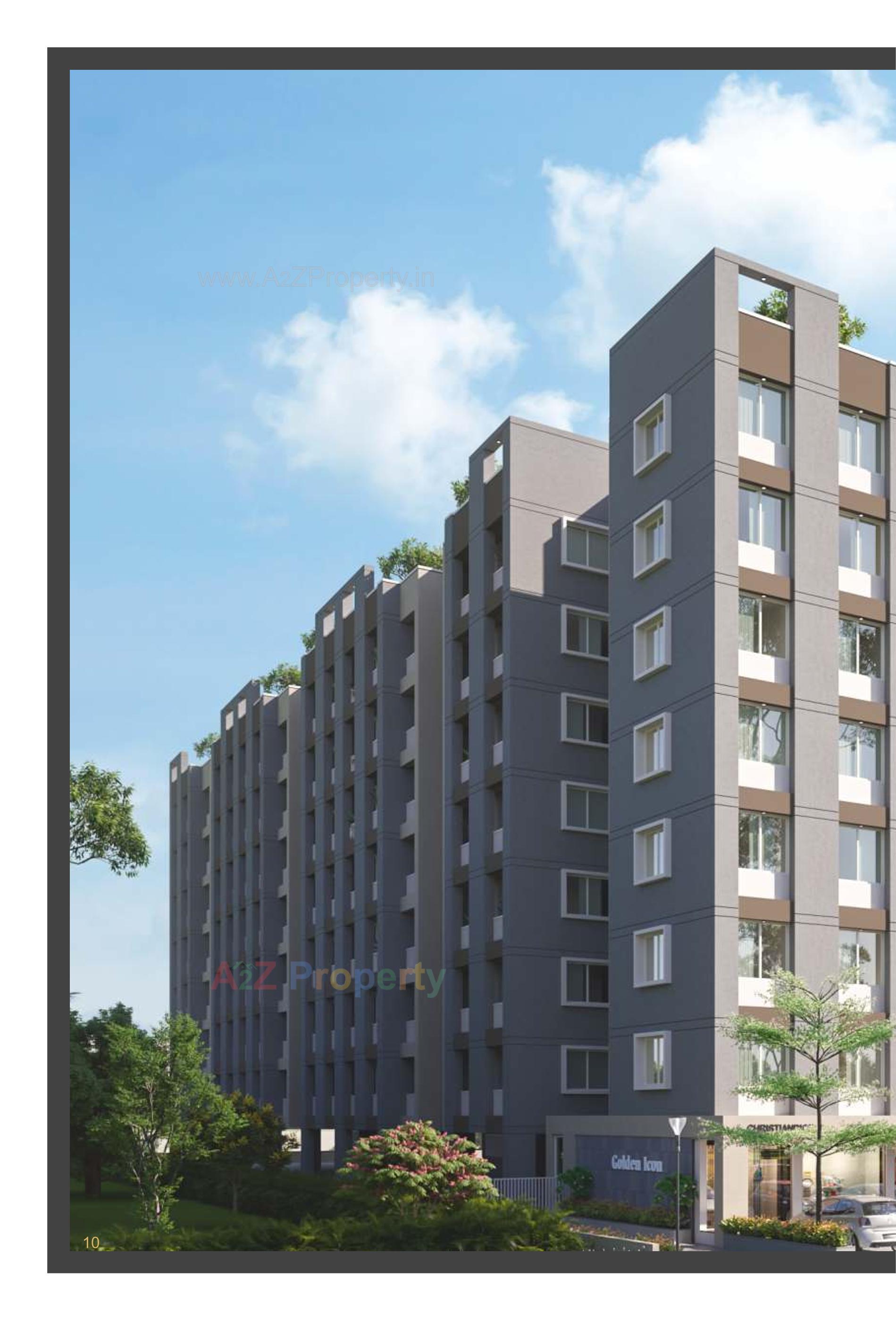 3D Elevation of real estate project Golden Icon located at Bhayli, Vadodara, Gujarat