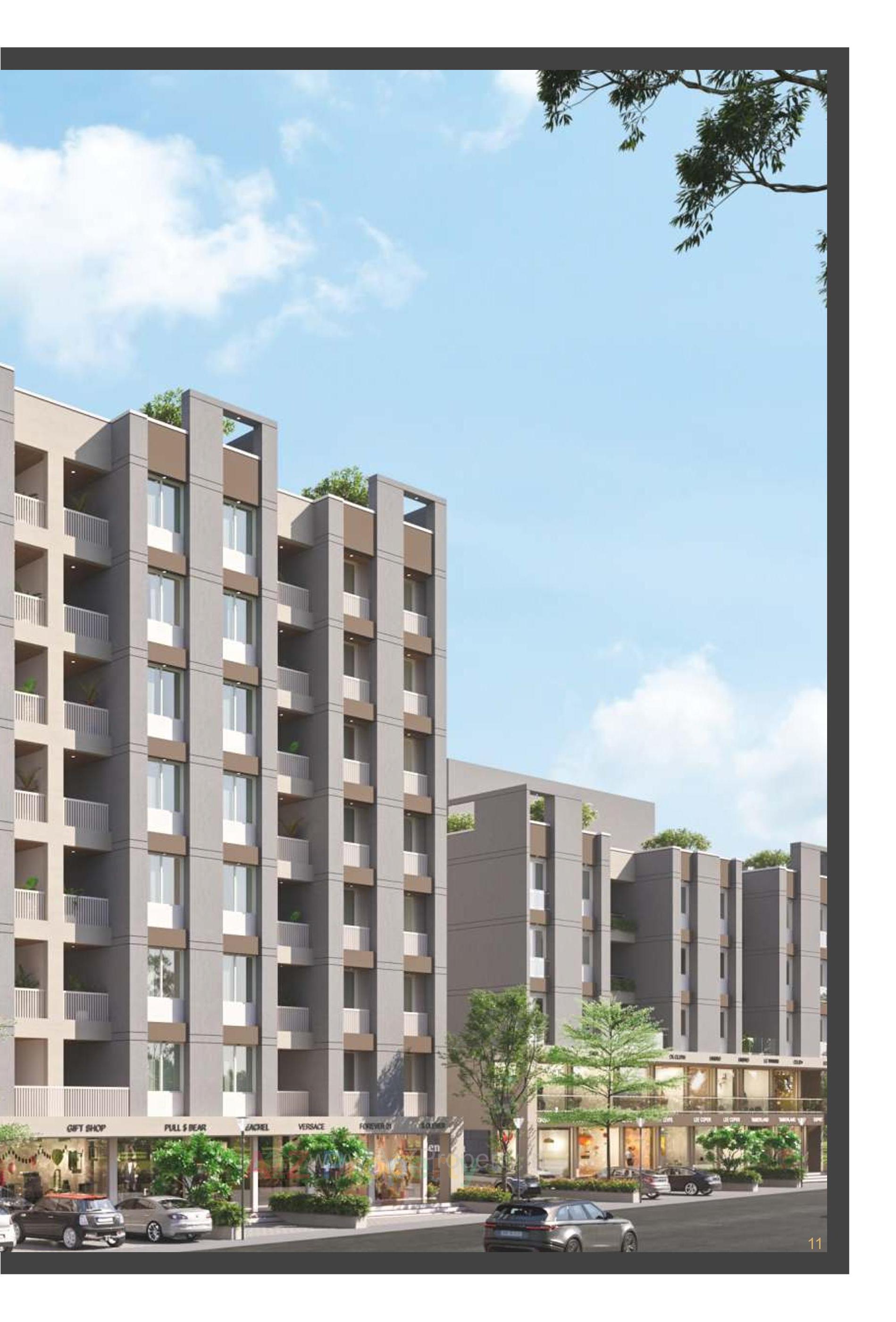 3D Elevation of real estate project Golden Icon located at Bhayli, Vadodara, Gujarat