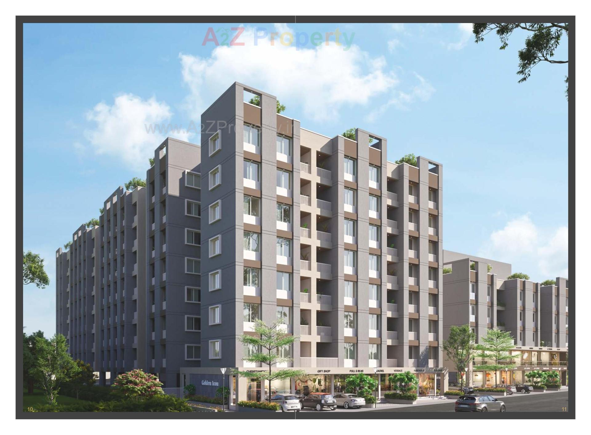 3D Elevation of real estate project Golden Icon located at Bhayli, Vadodara, Gujarat