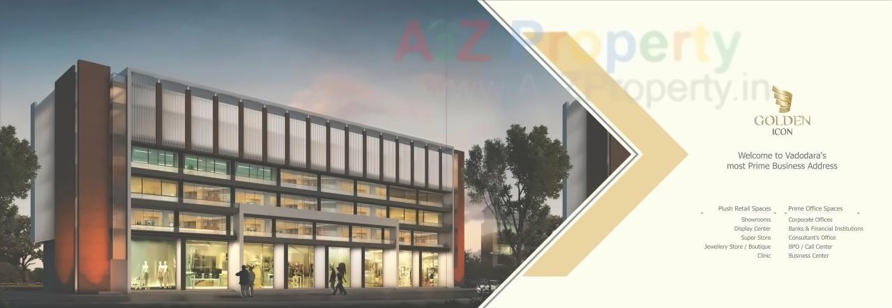 3D Elevation of real estate project Golden Icon located at Jetalpur, Vadodara, Gujarat