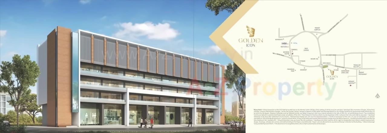 3D Elevation of real estate project Golden Icon located at Jetalpur, Vadodara, Gujarat