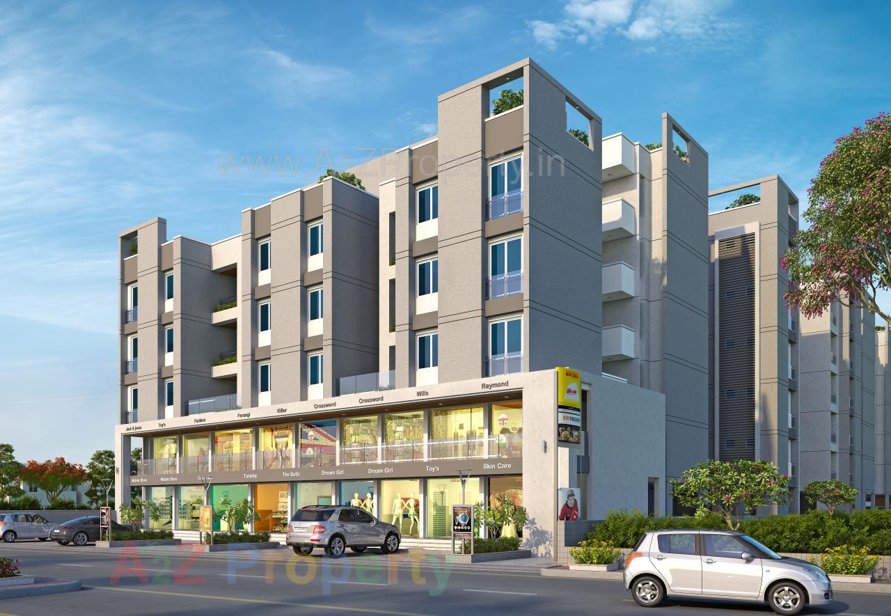 3D Elevation of real estate project Golden Icon located at Bhayli, Vadodara, Gujarat