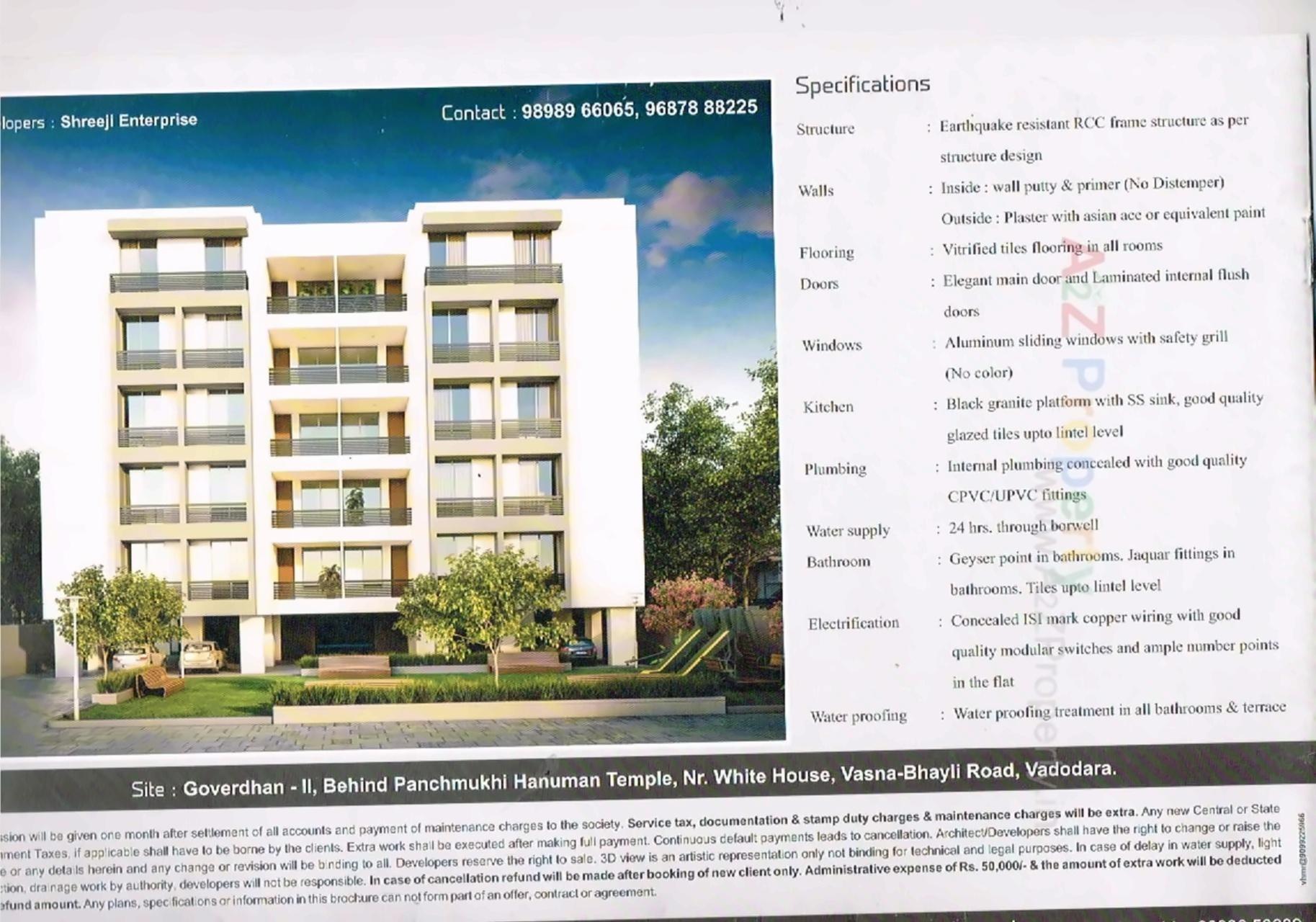 Layout of real estate project Goverdhan Ii located at Vasna, Vadodara, Gujarat