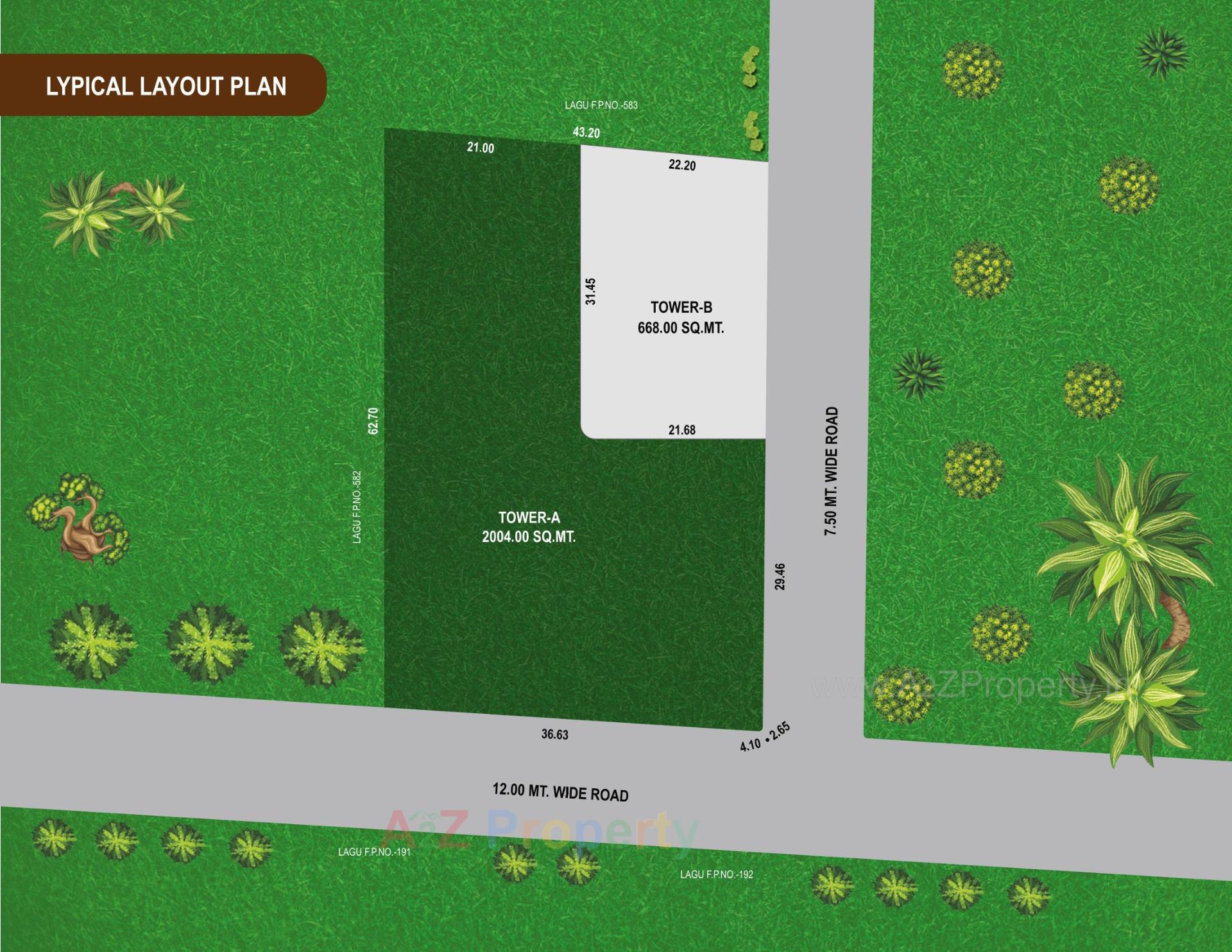 Layout of real estate project Goverdhan Residency located at Subhanpura, Vadodara, Gujarat