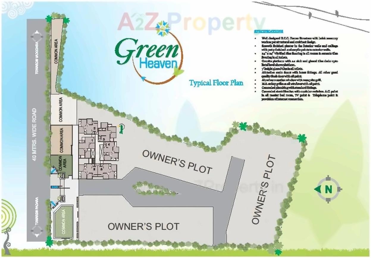 Layout of real estate project Green Heaven located at Samiyala, Vadodara, Gujarat