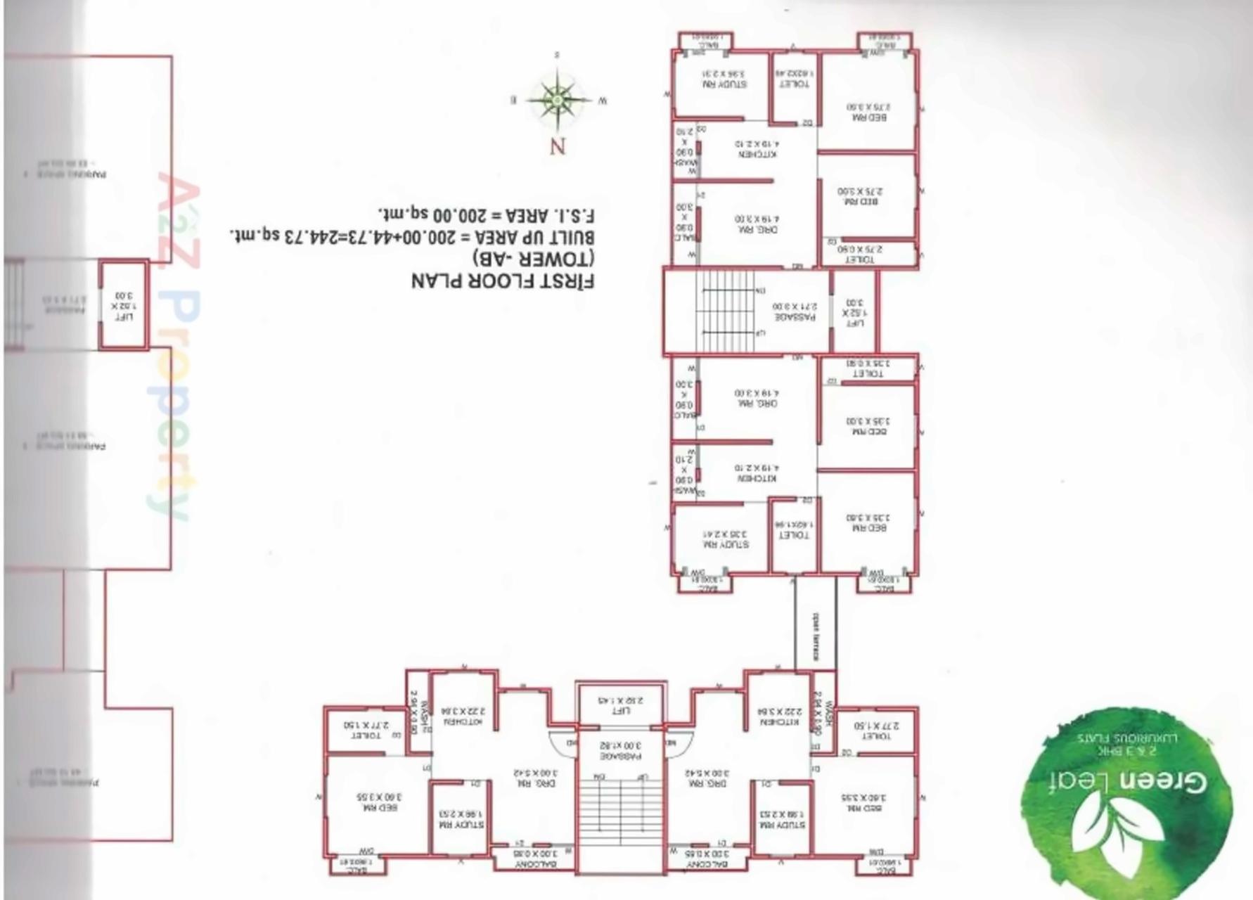 Layout of real estate project Green Leaf located at Bhayli, Vadodara, Gujarat