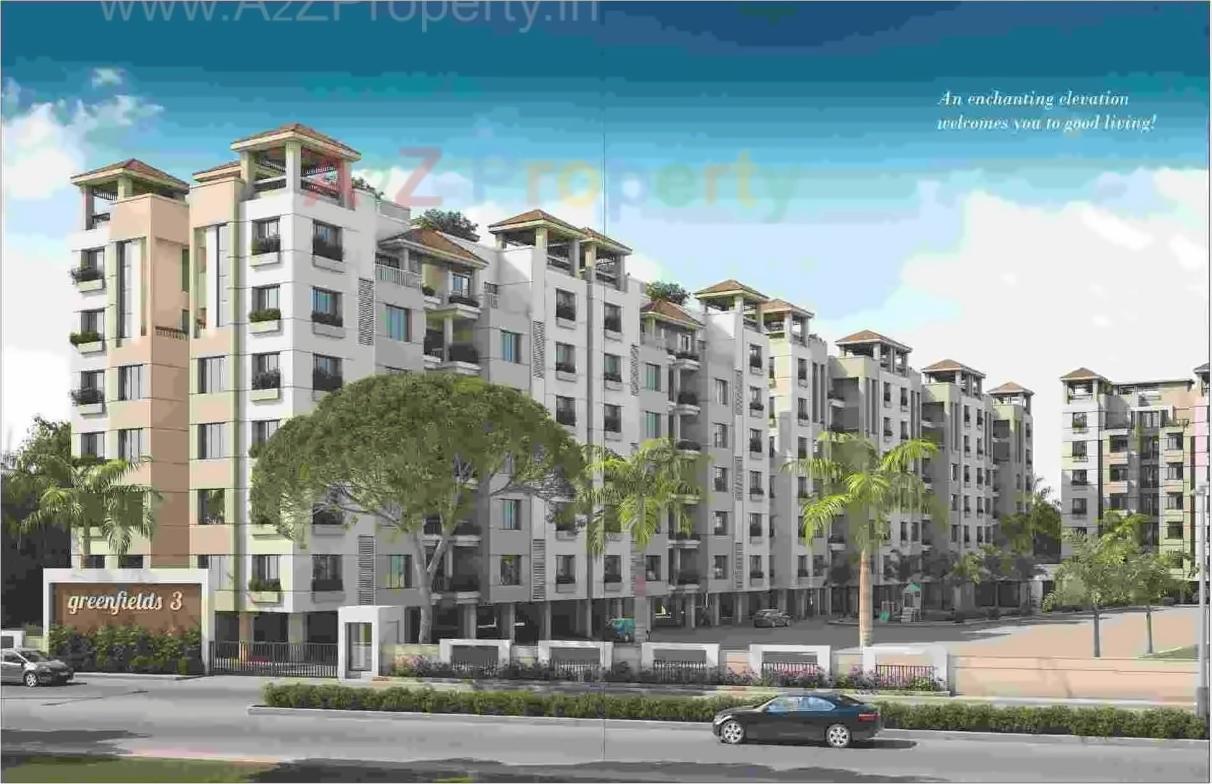 3D Elevation of real estate project Greenfields located at Bhayli, Vadodara, Gujarat