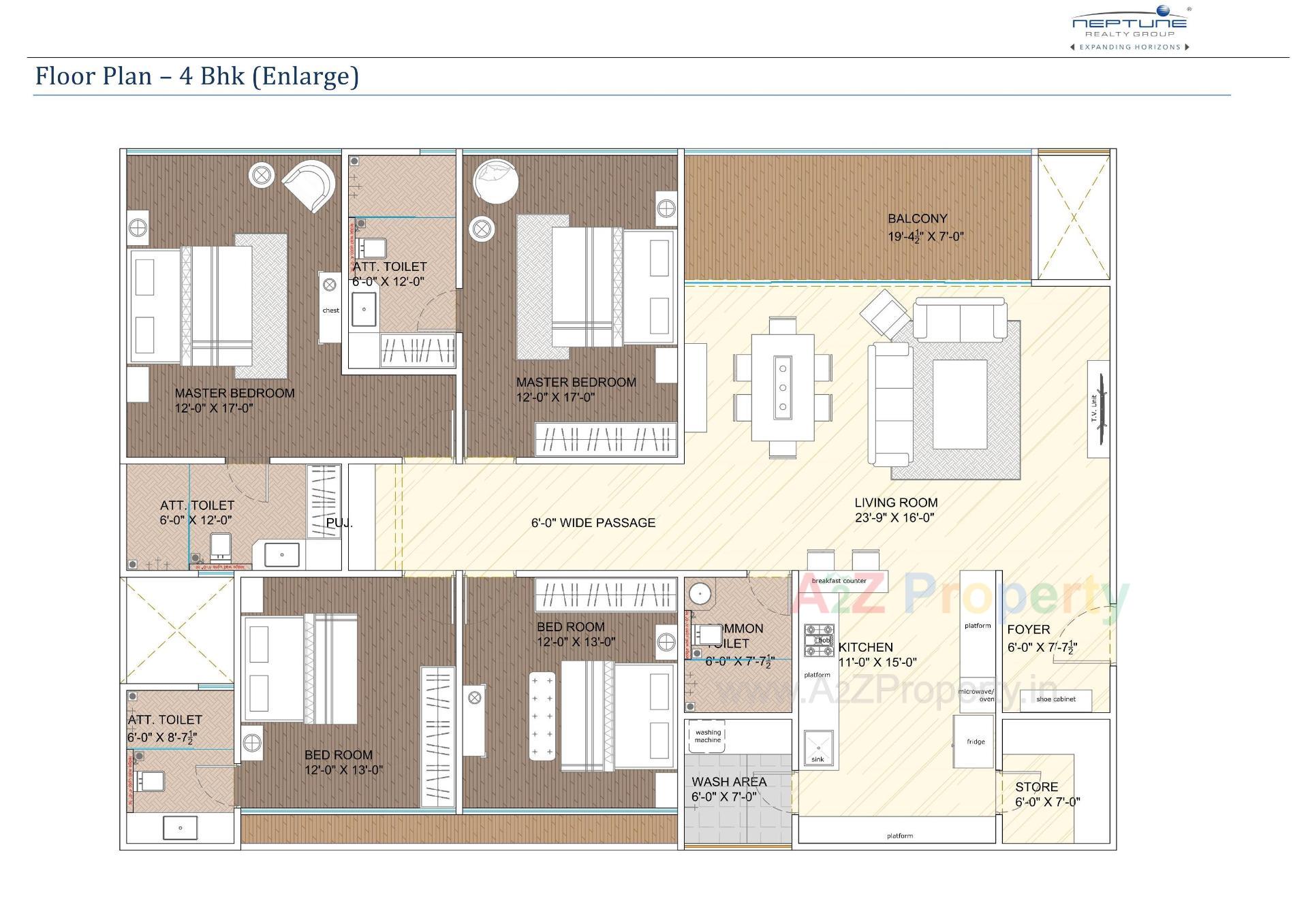 Layout of real estate project Greenwoods Aaranya located at Subhanpura, Vadodara, Gujarat