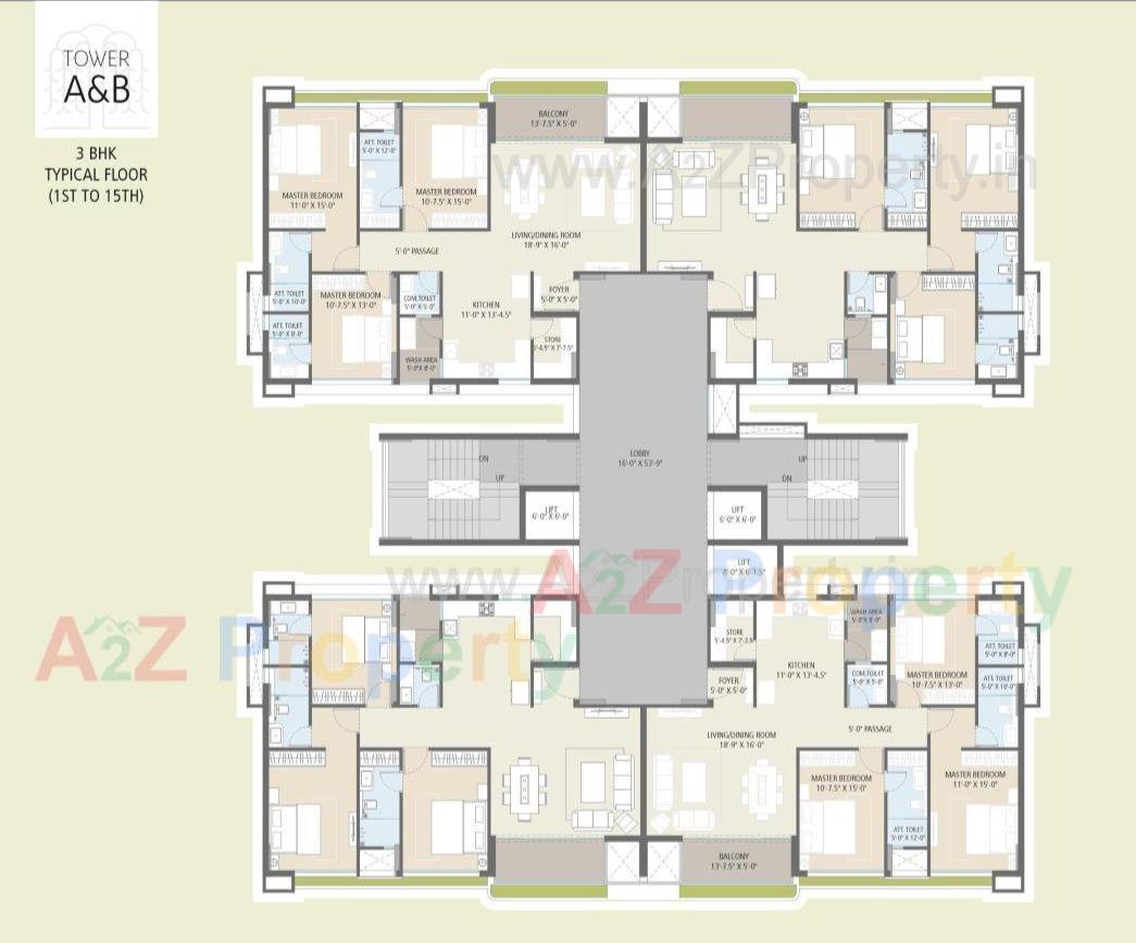 Layout of real estate project Greenwoods Aaranya located at Subhanpura, Vadodara, Gujarat