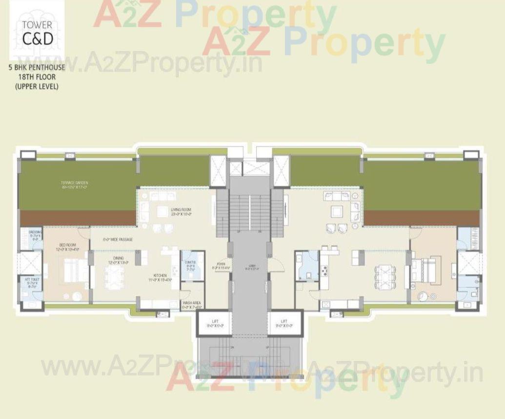 Layout of real estate project Greenwoods Aaranya located at Subhanpura, Vadodara, Gujarat