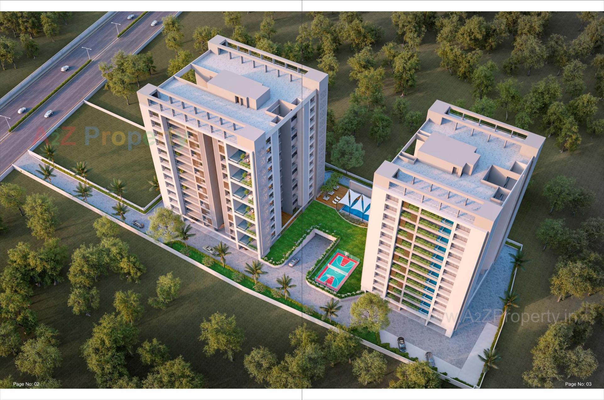 3D Elevation of real estate project Greenwoods Abode located at Sevasi, Vadodara, Gujarat