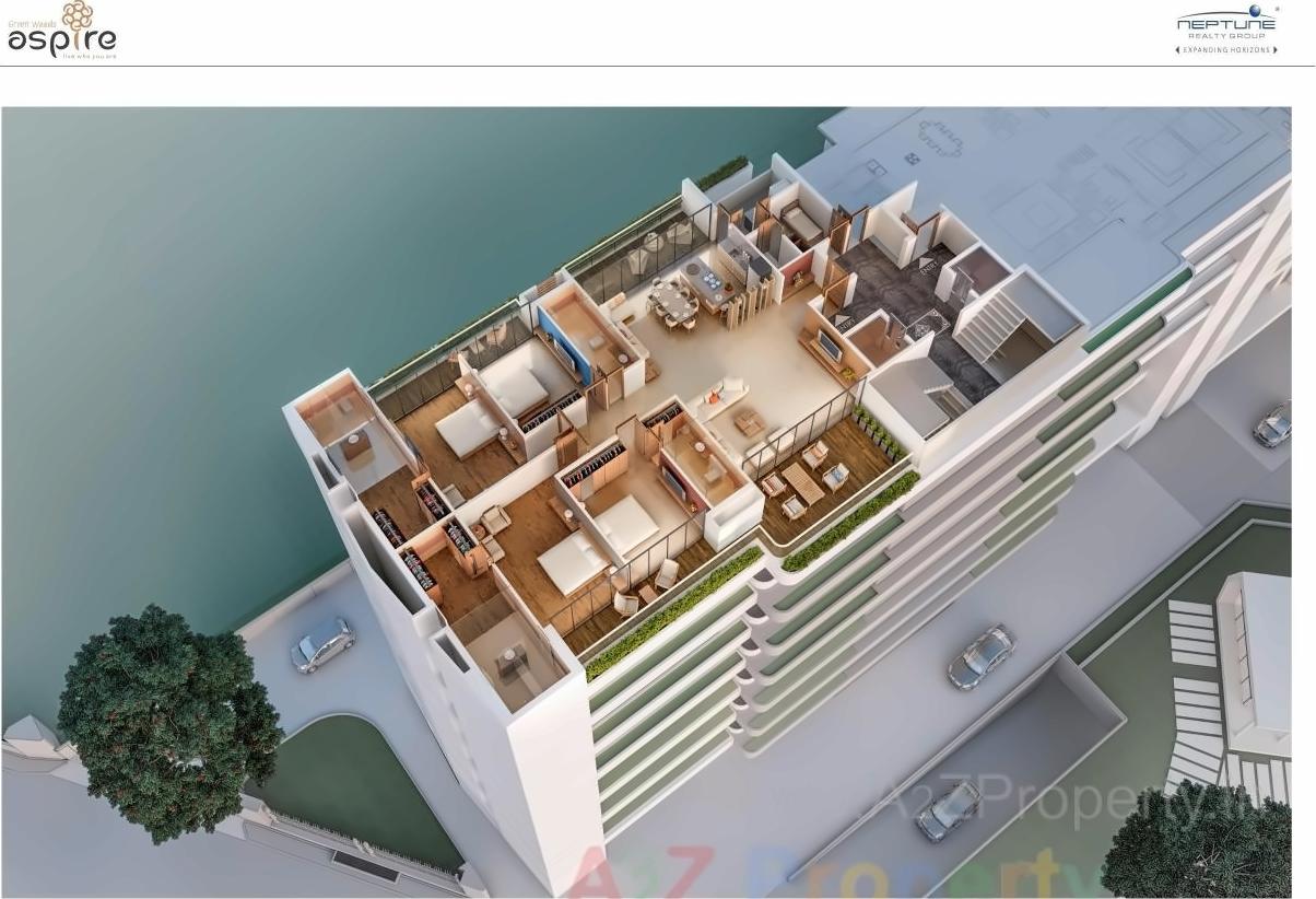 3D Elevation of real estate project Greenwoods Aspire located at Subhanpura, Vadodara, Gujarat