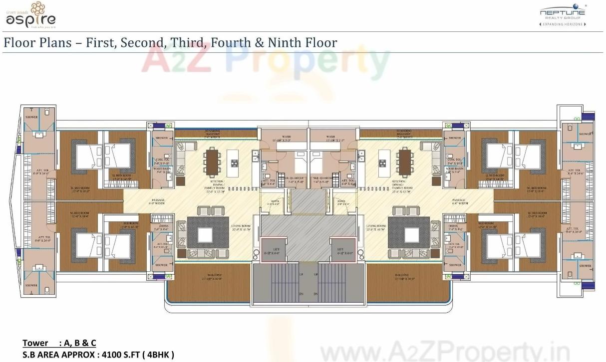 Layout of real estate project Greenwoods Aspire located at Subhanpura, Vadodara, Gujarat