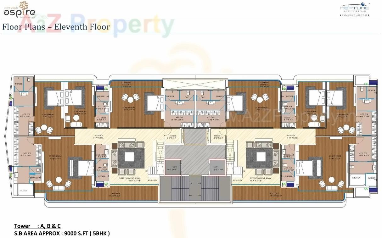 Layout of real estate project Greenwoods Aspire located at Subhanpura, Vadodara, Gujarat