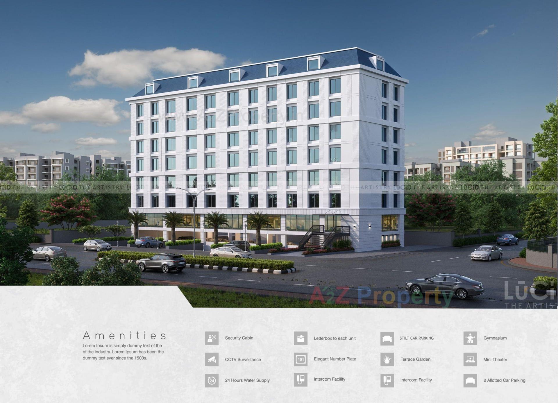 3D Elevation of real estate project H R Palacio located at Akota, Vadodara, Gujarat