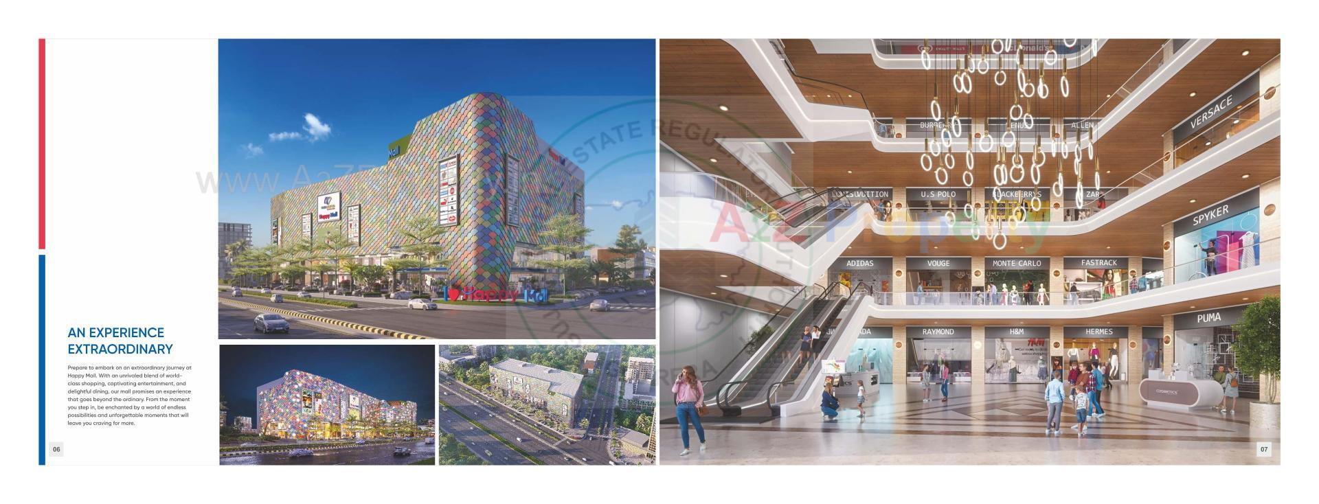 3D Elevation of real estate project Happy Mall located at Dumad, Vadodara, Gujarat