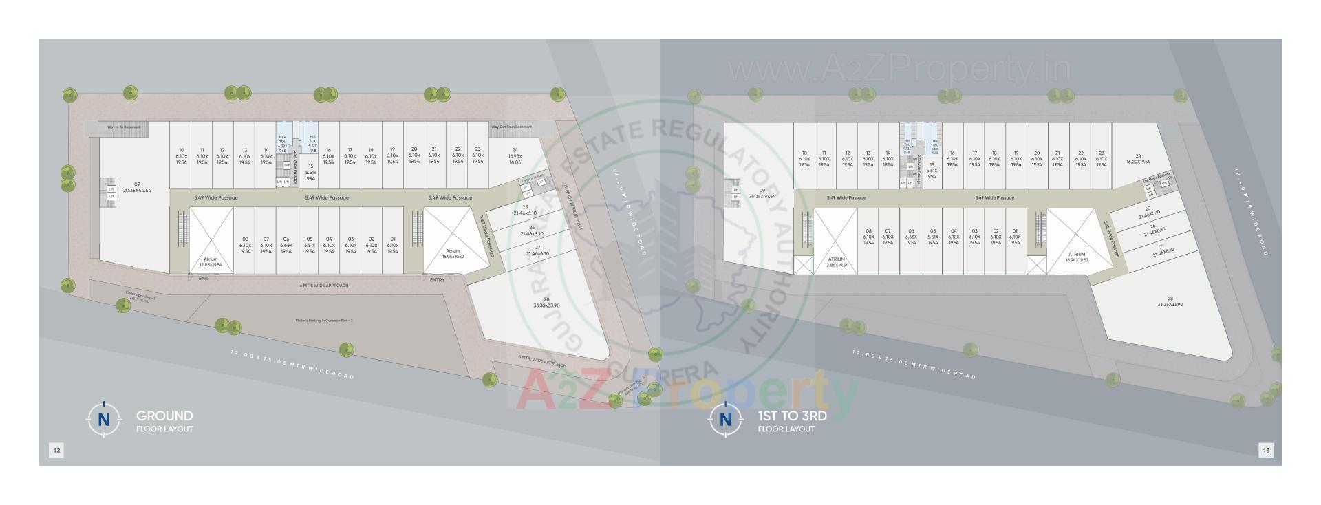Layout of real estate project Happy Mall located at Dumad, Vadodara, Gujarat