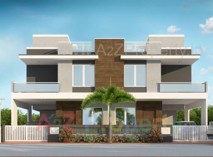 3D Elevation of real estate project Hari Darshan Bunglows located at Vadodara, Vadodara, Gujarat