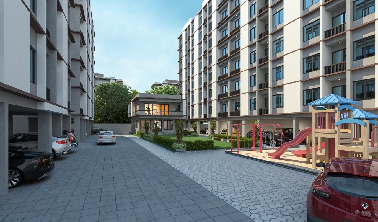 Elevation Clubhouse of real estate project Hari Darshan Palace located at Makarpura, Vadodara, Gujarat