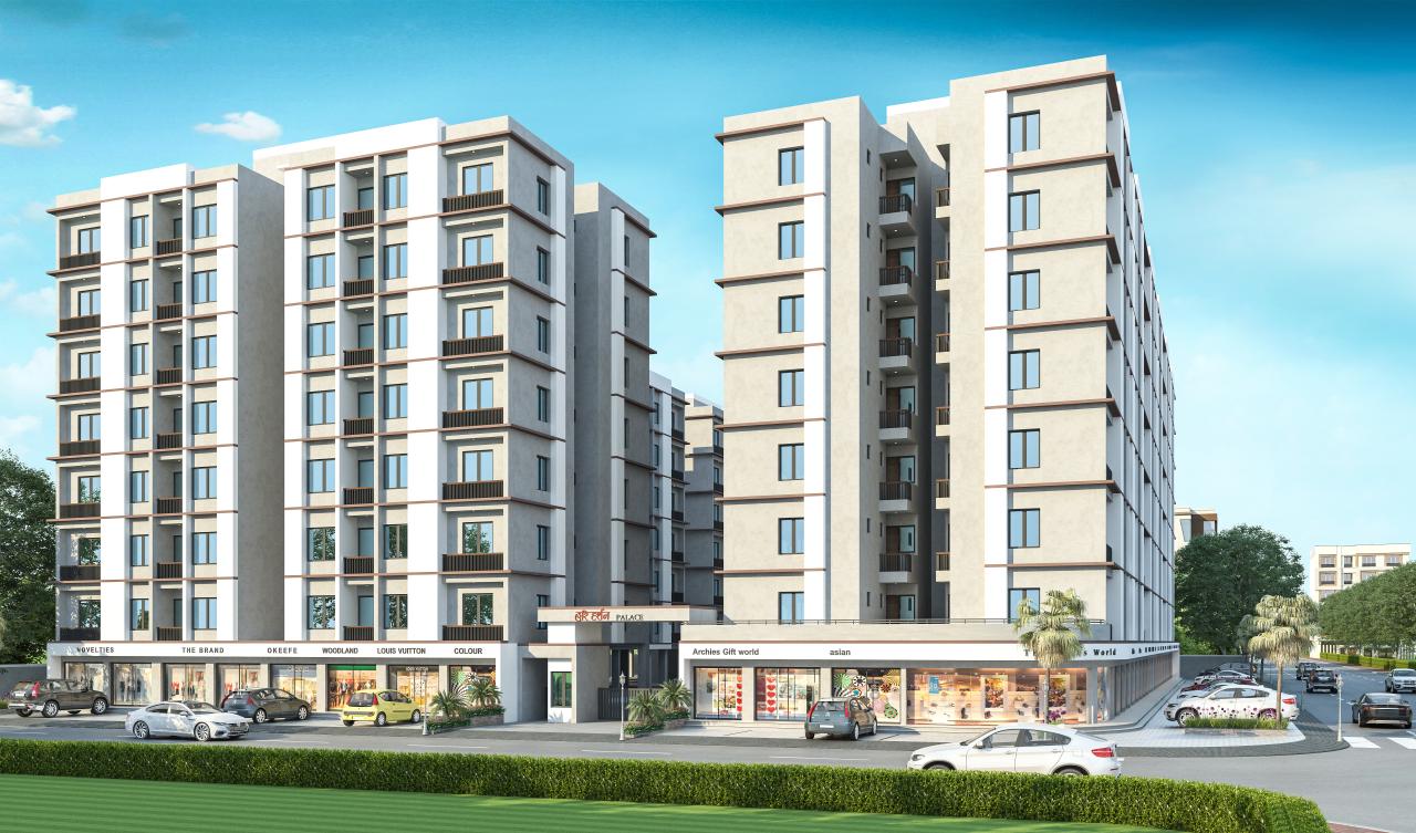 Elevation Front View of real estate project Hari Darshan Palace located at Makarpura, Vadodara, Gujarat
