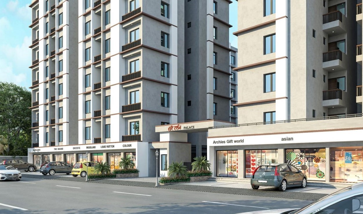 Elevation Shop of real estate project Hari Darshan Palace located at Makarpura, Vadodara, Gujarat