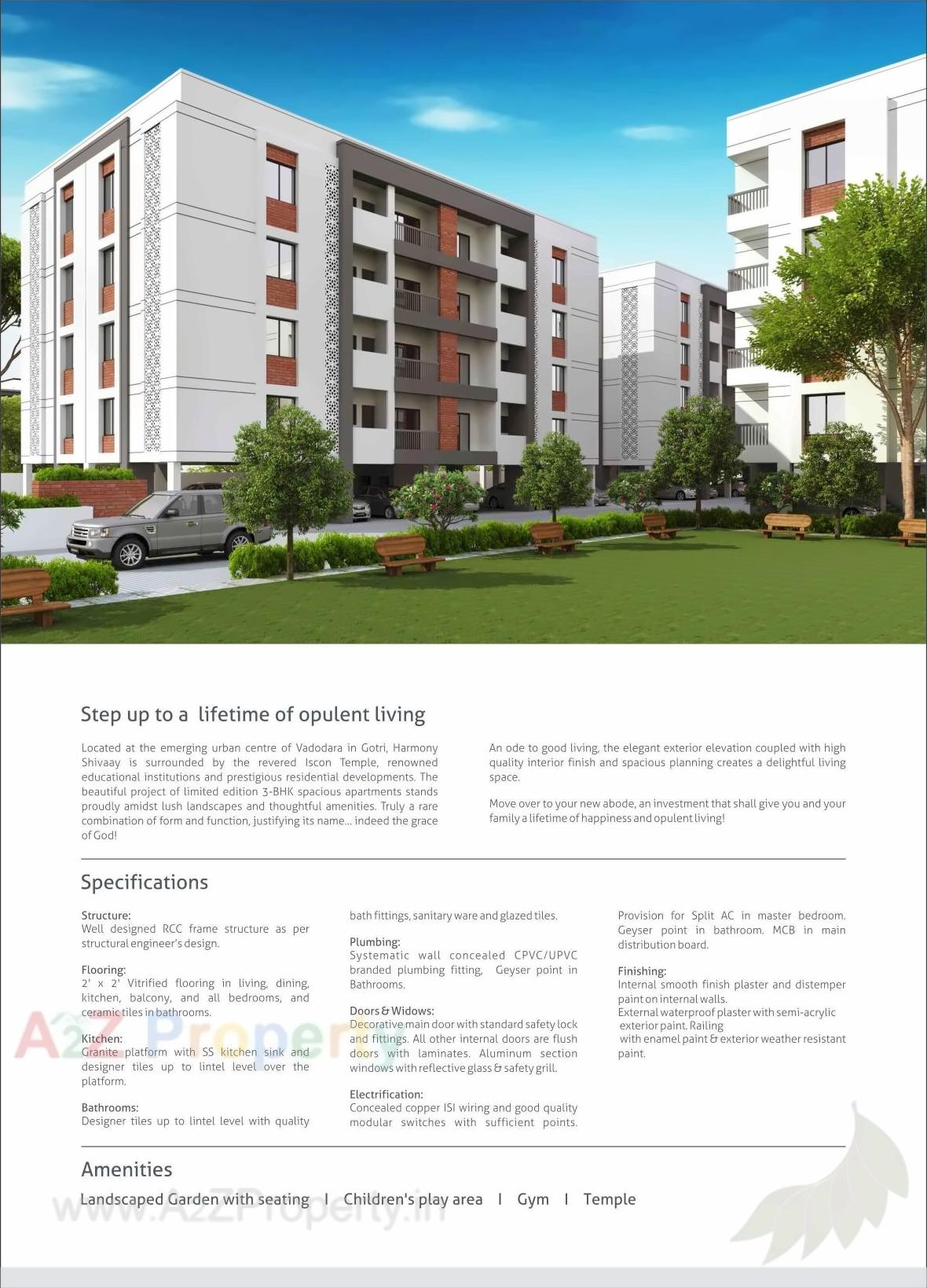 3D Elevation of real estate project Harmony Shivaay located at Saiyad, Vadodara, Gujarat