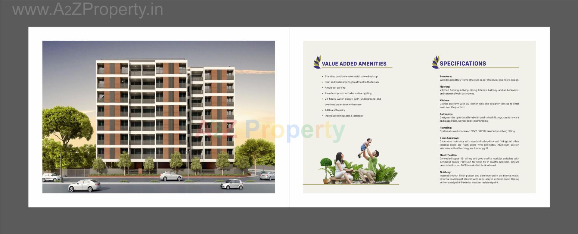 3D Elevation of real estate project Heritage Square located at Kasba, Vadodara, Gujarat