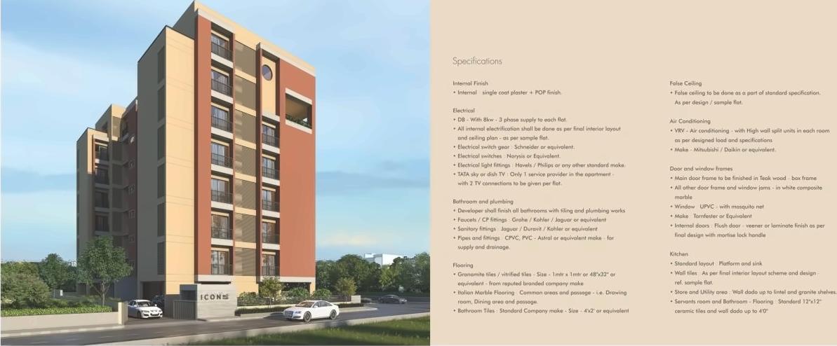 3D Elevation of real estate project Icon@42 Alkapuri located at Kasba, Vadodara, Gujarat