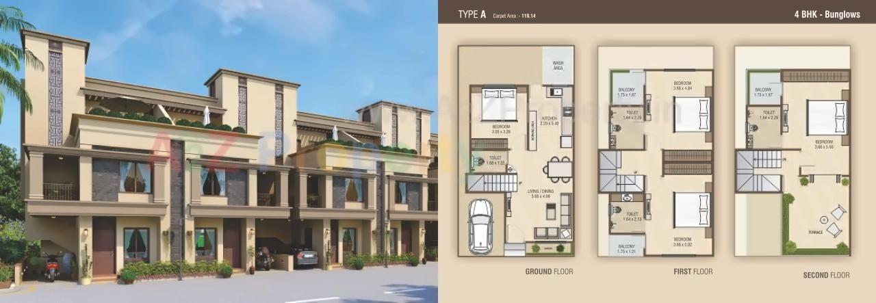 Layout of real estate project Indradarshan Bunglows located at Savad, Vadodara, Gujarat