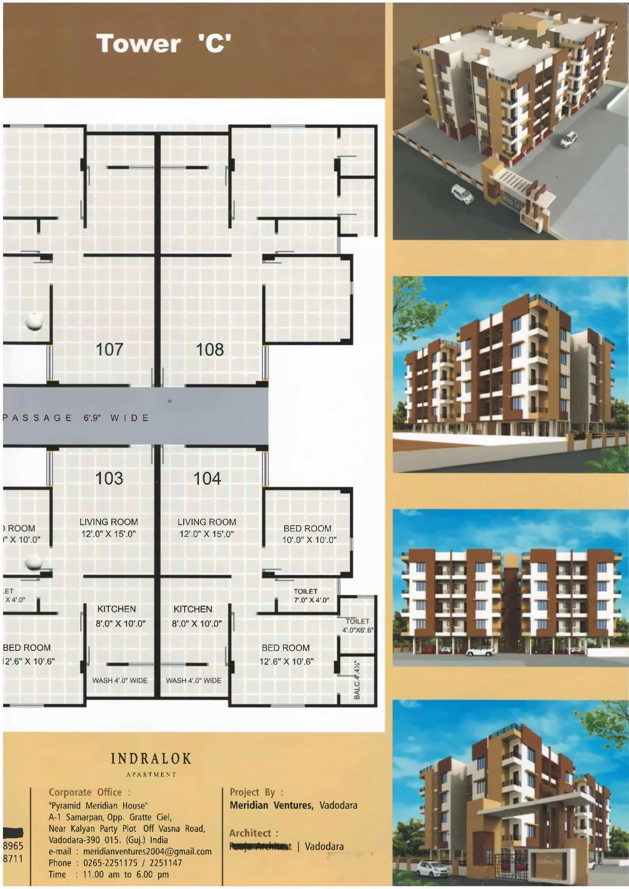 Layout of real estate project Indralok Apartment located at Maneja, Vadodara, Gujarat