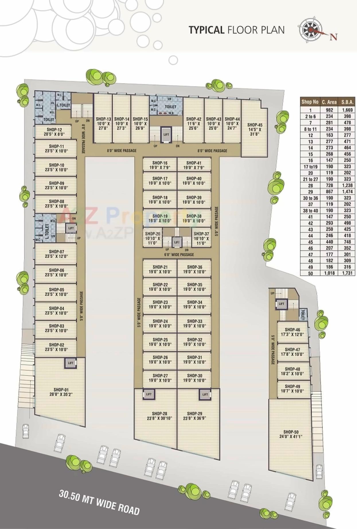 Layout of real estate project Infinity Arcade located at Mankana, Vadodara, Gujarat
