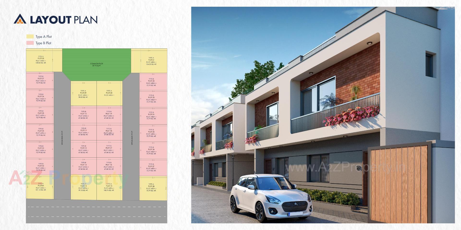 Layout of real estate project Isha Bungalows located at Bill, Vadodara, Gujarat