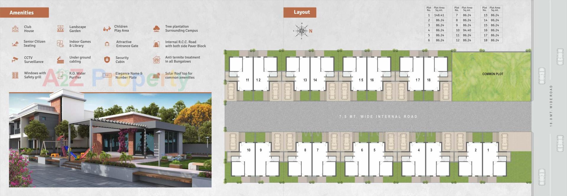 Layout of real estate project Jalaram Bungalows located at Kapurai, Vadodara, Gujarat